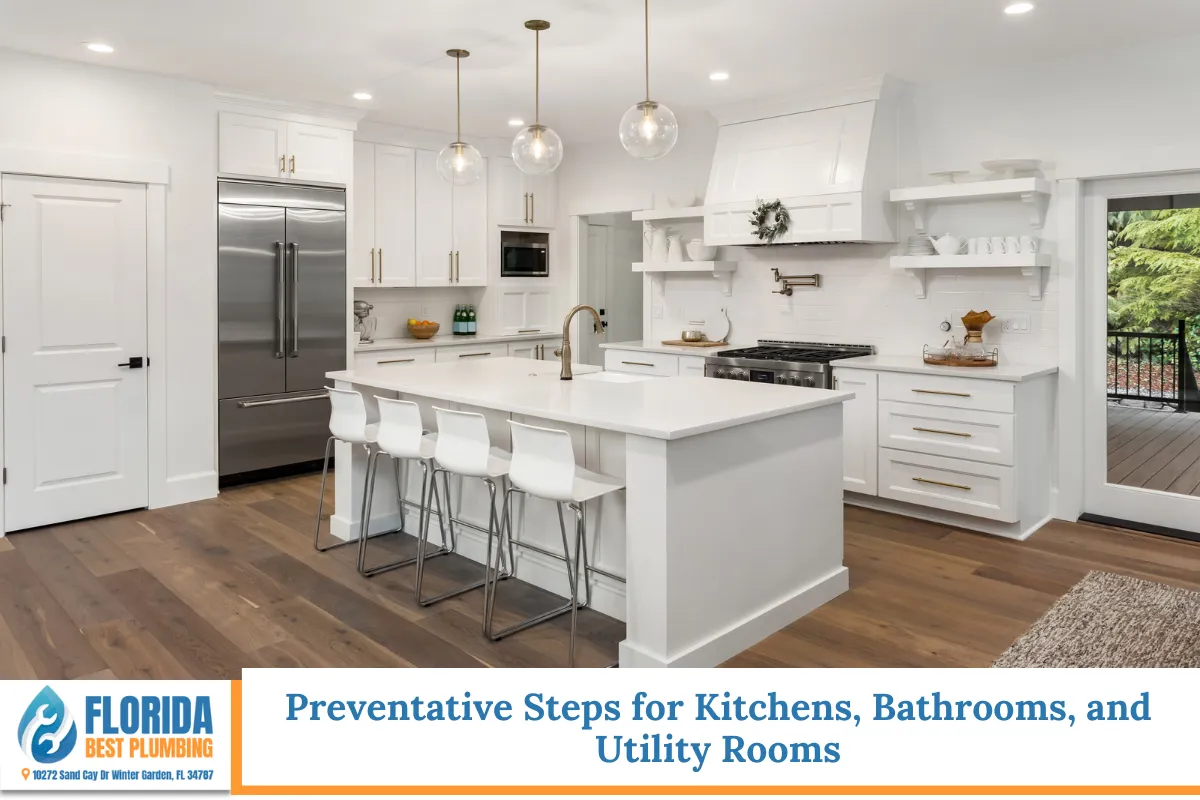Preventative Steps for Kitchens, Bathrooms, and Utility Rooms