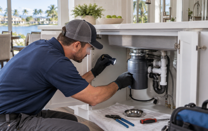 Garbage Disposal Repair in Dr. Phillips for a humming kitchen sink disposal under a cabinet