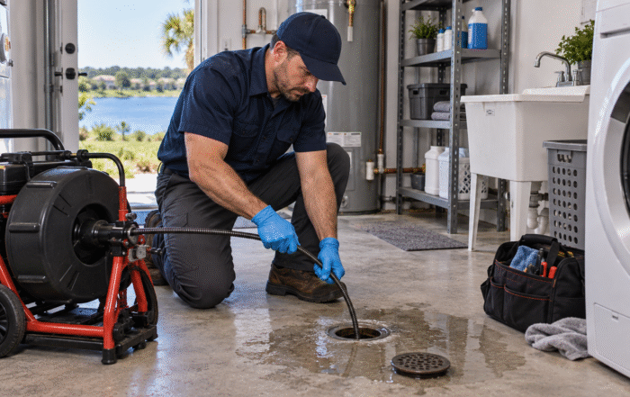 Emergency Plumbing in Montverde for a sewage backup affecting a bathroom drain in a Central Florida home