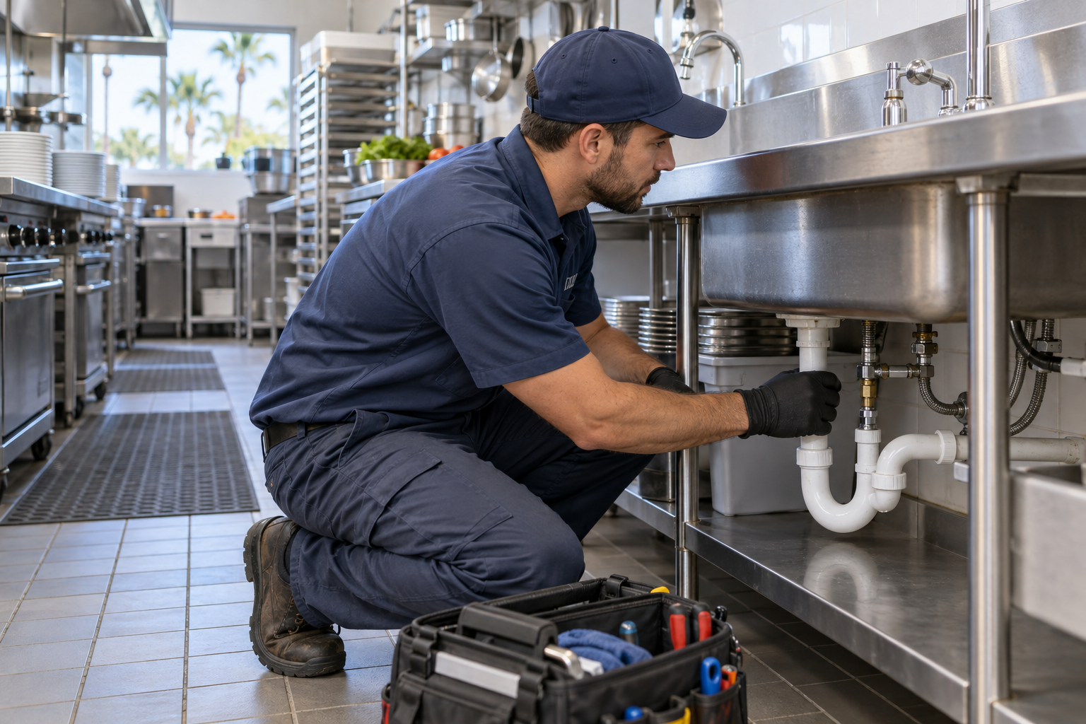 Commercial Plumbing in Ocoee maintenance for a local restaurant sink and office restroom plumbing system