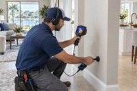 Leak Detection in Oakland plumber checking a water meter for signs of a hidden plumbing leak